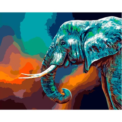 Картина по номерам Задумчивый слон Рыжий кот ХК-6879 2