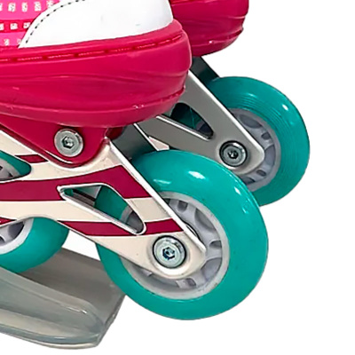 Ролики раздвижные размер L 38-41 со светом Dvizhok 141V-669-3 розово белые 3