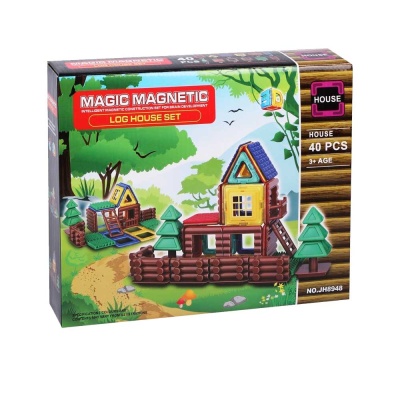 Магнитный конструктор Magic Magnetic Log house 40 деталей Наша Игрушка Y74558340 4