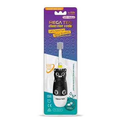 Электрическая детская зубная щетка Kids Sonic Котенок Mega Ten 121-MKS080