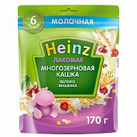 Каша Лакомая многозерновая яблоко вишня 170г с 6мес Heinz