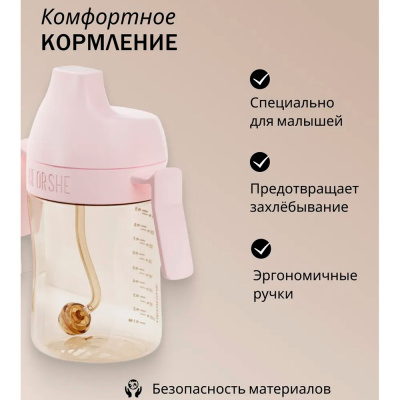 Поильник для формирования правильного прикуса 300 мл от 9 мес Heorshe HOS-02-014-L(P) 3