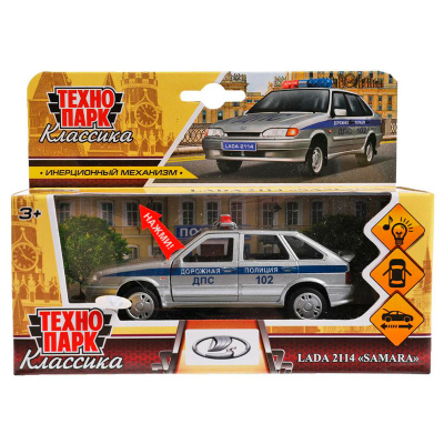 Игрушка машинка металлическая LADA-2114 Samara Полиция Технопарк 2114-12SLPOL-SR 5