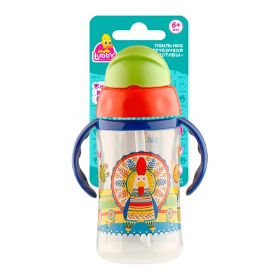 Поильник с трубочкой Русские мотивы 240 мл Lubby 15759