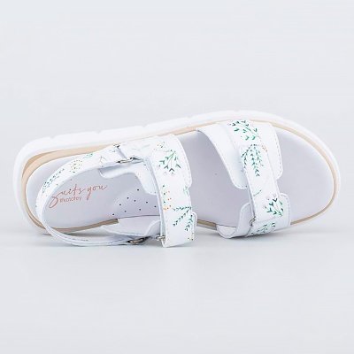 Сандалии для девочки Котофей 623026-21 белые