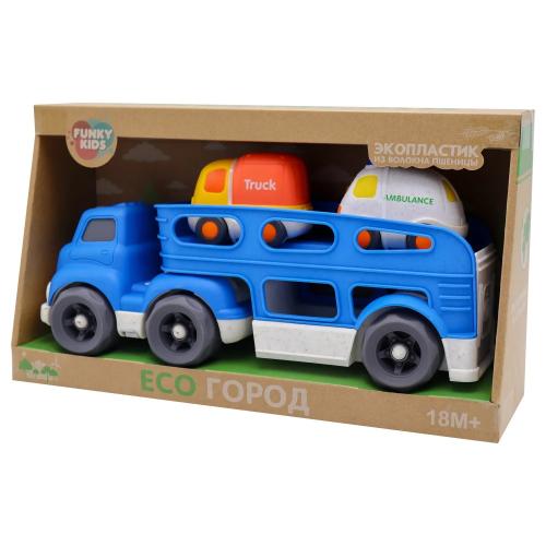 Эко Грузовик и 2 мини машинки 30 см Funky Toys FT0416362 фото 4