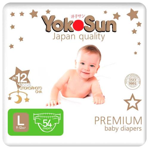 Подгузники YokoSun Premium L 9-13 кг 54 шт