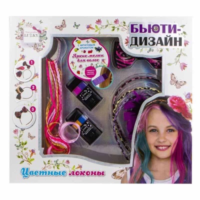 Набор Цветные Локоны для дизайна волос LuckyТ16788