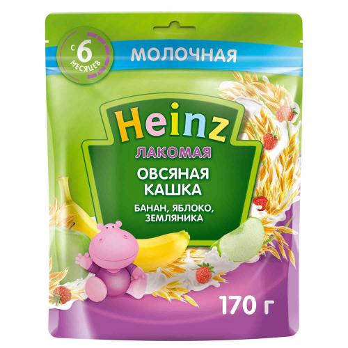 Кашка молочная овсяная банан яблоко земляника с 5 мес 170г Heinz