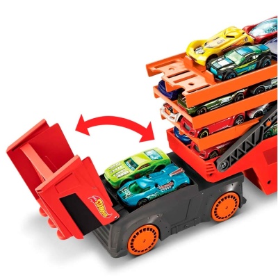 Грузовик автовоз Мега Hot Wheels GHR48 оранжевый 2