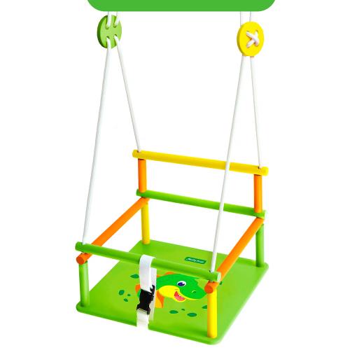 Качели деревянные Комета с рисунком Дино Moby Kids 962264