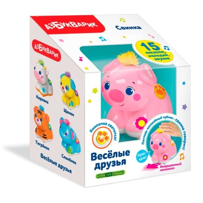 Музыкальная игрушка Свинка Веселые друзья Азбукварик 2837