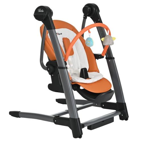 Стульчик для кормления 3 в 1 Pituso Triola SG116-BlackFrame/Orange чёрная рама оранжевый фото 4