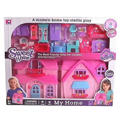 Кукольный домик с мебелью свет звук Qkid 88015B 2