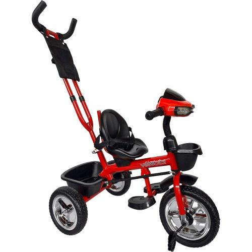 Велосипед трёхколёсный с родительской ручкой Velobibi Марс ВЛ-0612 красный фото 4