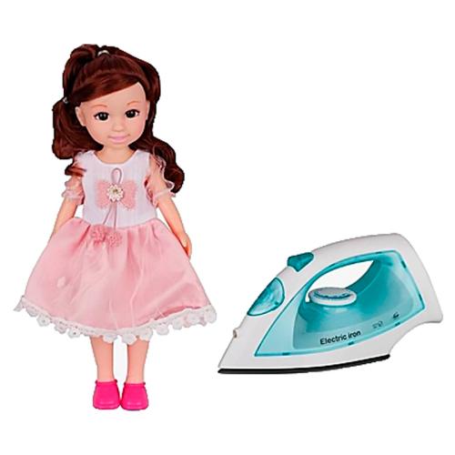 Игровой набор Кукла и утюг свет звук Наша игрушка YM21-1D
