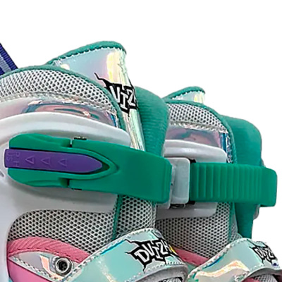 Ролики раздвижные размер 38-41 со светом Dvizhok 141V-672-3 мятно белые 4