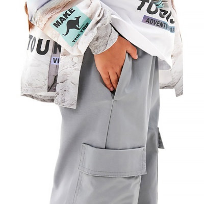 Брюки Карго для девочки Bellbimbo М.251078 серо зеленые 4