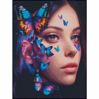 Алмазная мозаика Бабочки на лице 30 х 40 см Рыжий кот АЛМ-0082