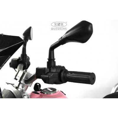 Детский электромотоцикл RiverToys М111БХ розовый