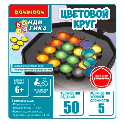Игра настольная логическая Бонди Логика Цветовой Круг Bondibon ВВ6280