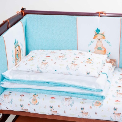 Комплект в кроватку Волшебный лес 6 принадлежностей Lappetti 6074/1 голубой 3