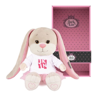 Мягкая игрушка Зайка Лин в свитшоте с розовой юбочкой 20 см Jack&Lin JL-03202306-20-1