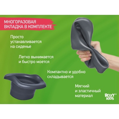 Дорожный горшок HandyPotty с универсальной вкладкой Roxy-Kids HP-255DGG