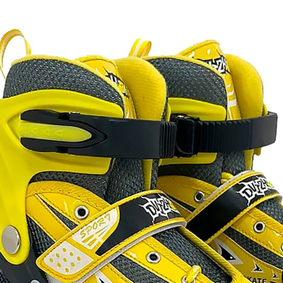 Ролики раздвижные размер 34-37 со светом Dvizhok 141V-670-2 черно желтые 4