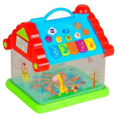 Проектор домик на батарейках 5 клавиш пианино звук свет Zhorya T95-D3629