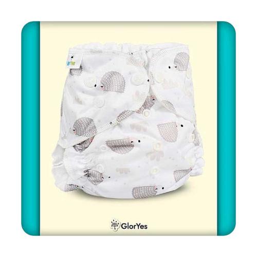 Многоразовый подгузник GlorYes Classic Dia-Cla-3 Веселые ежата 3-18 кг фото 3