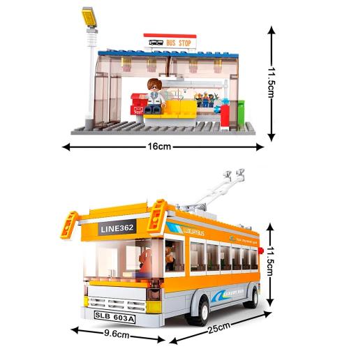 Конструктор Город Троллейбус 465 деталей Sluban M38-B0332 фото 3