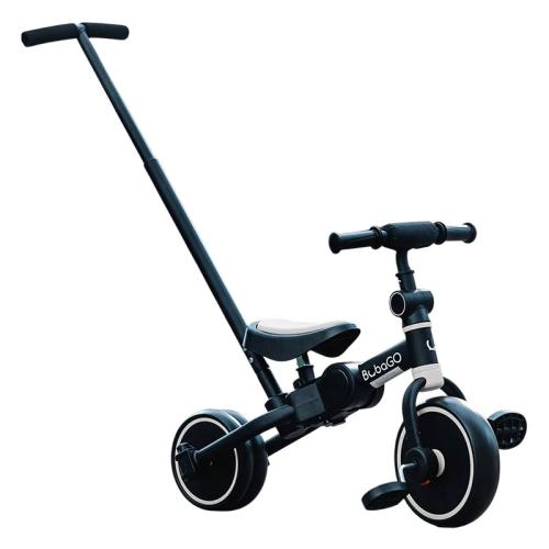 Беговел-велосипед с ручкой Bubago Flint BG-FP-109-8 чёрно-белый