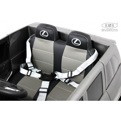 Детский электромобиль Lexus 570 RiverToys E555EE серый глянец фото 21