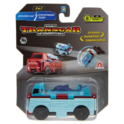 Машина Transcar Double Дельфино-кар Автовоз с лодкой 1toy Т21860 3