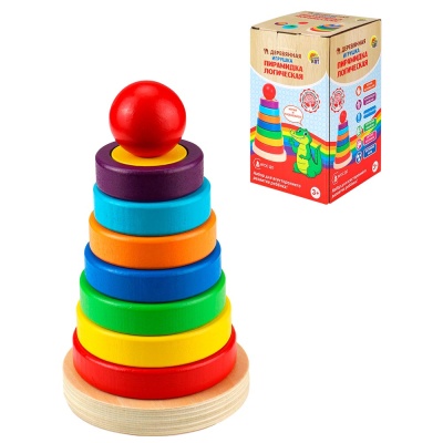 Деревянная пирамидка для малышей Рыжий кот И-4022 3