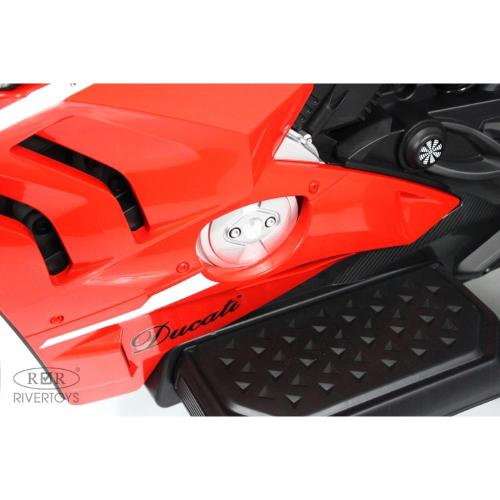 Детский электромотоцикл RiverToys М777БХ красный фото 21