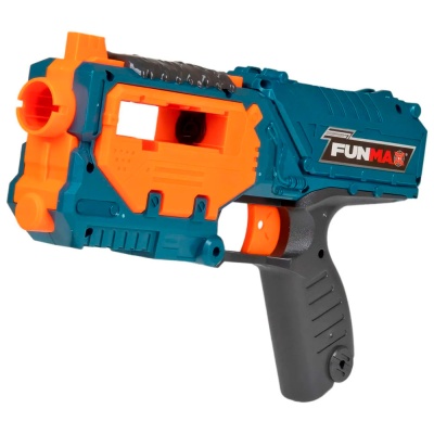 Бластер FunMax M12 помповый с обоймой 10 снарядов 1TOY Т24235 2
