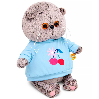 Мягкая игрушка Кот Басик Baby в свитшоте с ягодно-цветочным принтом Budi Basa BB-166 2