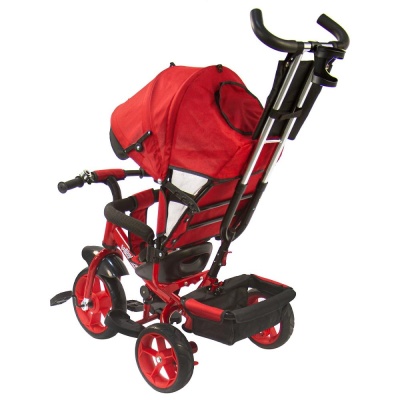 Велосипед трёхколёсный с родительской ручкой Velobibi Кросс ВЛ-1182 красный 03