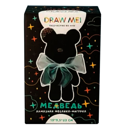 Алмазная мозаика на фигурке Black bear Draw me! 156-DB035 2