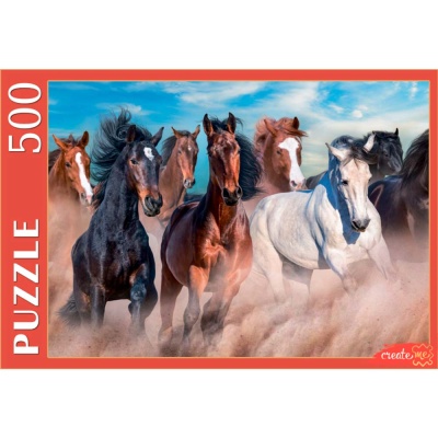 Пазлы Дикие скакуны 500 элементов Рыжий кот ШТП500-4291 1