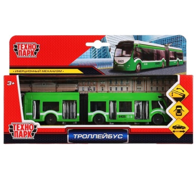 Металлическая модель Троллейбус с резинкой Технопарк SB-18-11-GN-WB(NO IC) 02