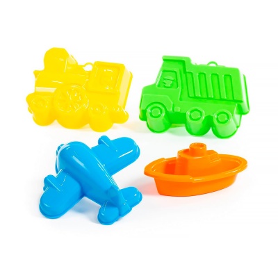 Набор №258  формочки самосвал паровоз самолёт кораблик Полесье 35066 3