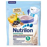 Каша молочная мультизлаковая банан черн смородина 200гр Nutrilon