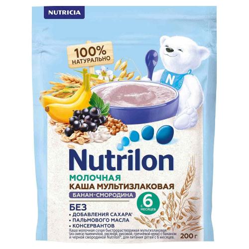 Каша молочная мультизлаковая банан черн смородина 200гр Nutrilon