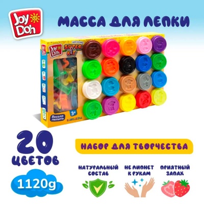 Масса для лепки Супер набор с формами Joy Doh POT-20/056 6 Масса для лепки Супер набор с формами Joy Doh POT-20/056 6