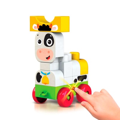 Конструктор для малышей Talky Blocks кнопочка Коровка Азбукварик 1