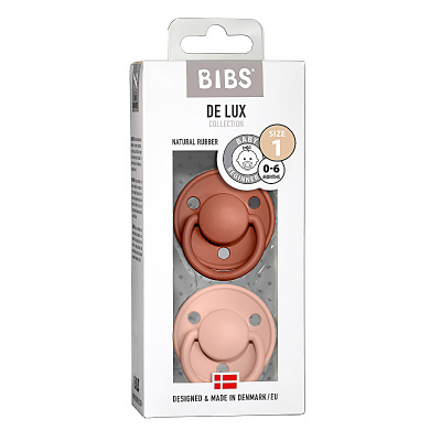 Набор пустышек латексных 2 штуки Woodchuck/Blush от 0 мес Bibs De Lux 180211 2