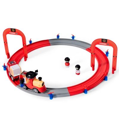 Железная дорога Fire Train свет звук 53 детали Happy Baby 331916 red 2